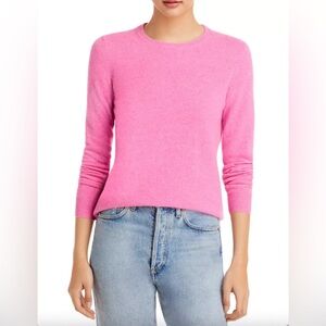 NWT C by Bloomingdale's Women's Cashmere Crewneck Sweater in Bubblegum